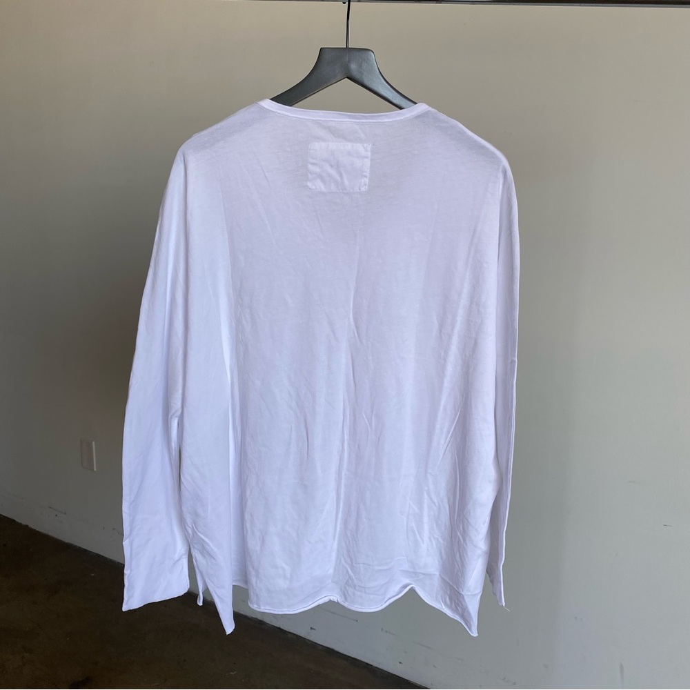 White Frank & Eileen Thin V-Neck Long Sleeve T-Shirt #3 Sz Large - Picture 4 of 7